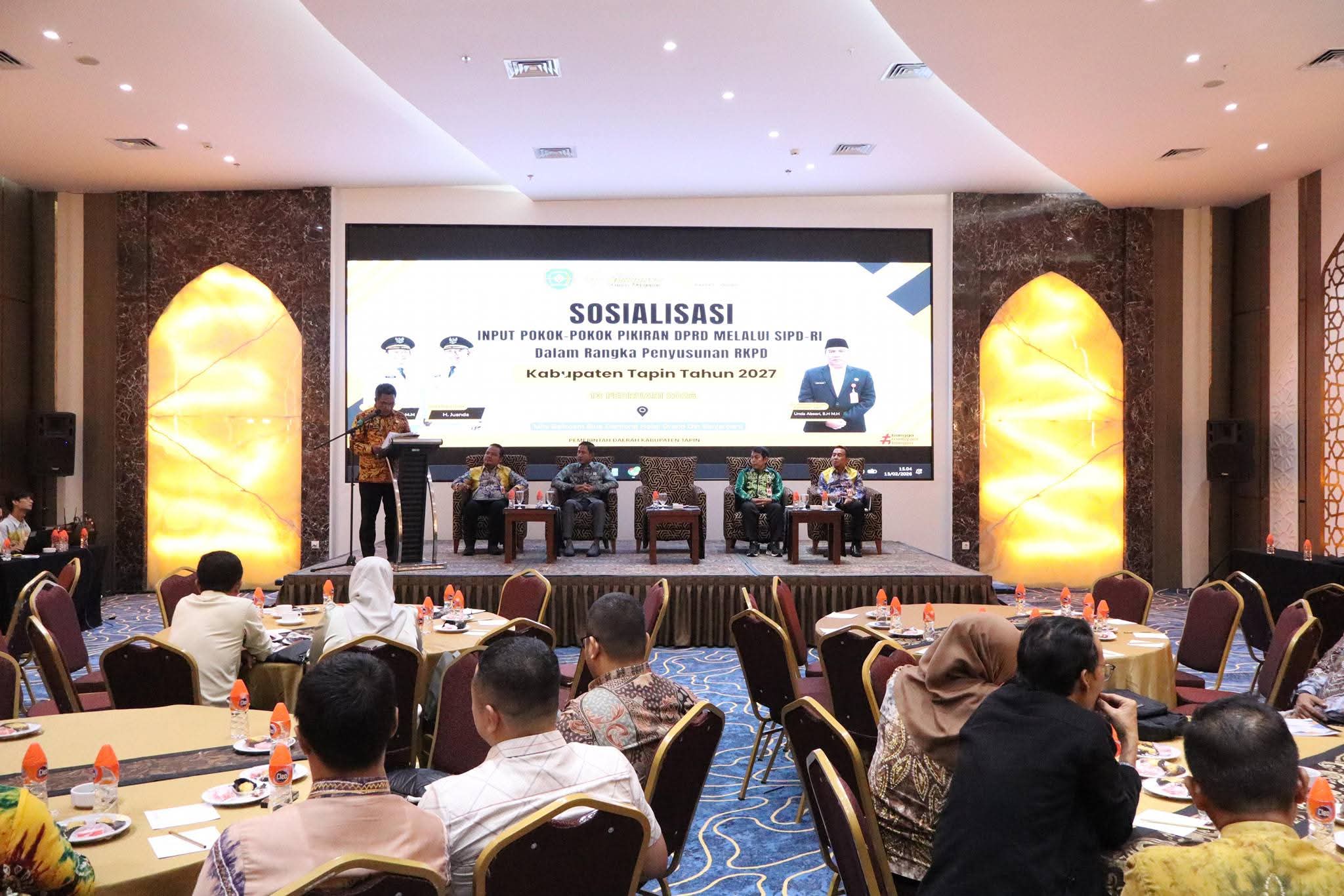 Pj Sekda Tapin Buka Sosialisasi Input Pokok Pikiran DPRD Melalui SIPD-RI